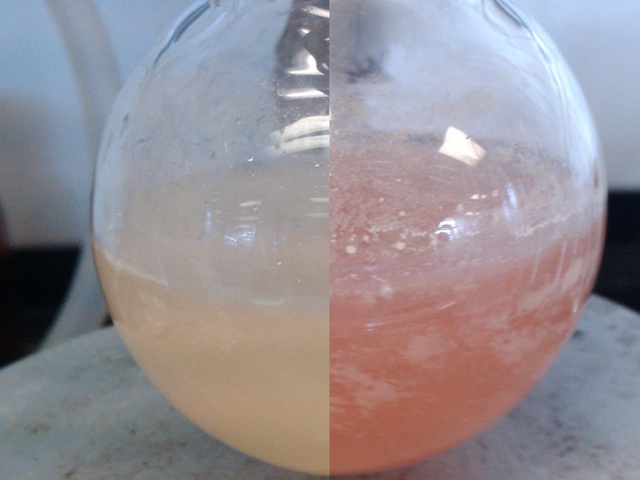 Colour change over reaction time